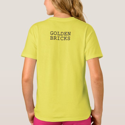 Golden Bricks - Kind T-shirt - Wedstrijdkleur (Achterkant)