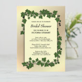 Golden Bridal Shower Invitation Gift Register Kaart (Staand voorkant)
