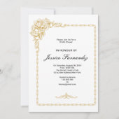 Golden Bridal Shower Uitnodiging Blauw & Roze Opt. (Voorkant)