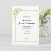 Golden Bridal Shower Uitnodiging Blauw & Roze Opt. (Staand voorkant)