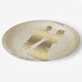 Golden Bride And Groom Wedding Party Papieren Bordje (Gekanteld)