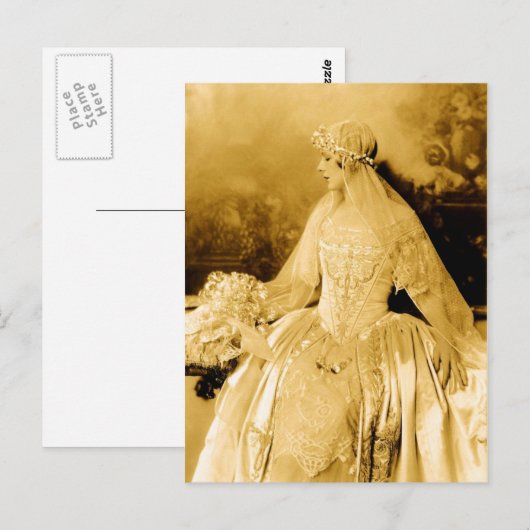 Golden  bride fotografie briefkaart (Voorkant / Achterkant)