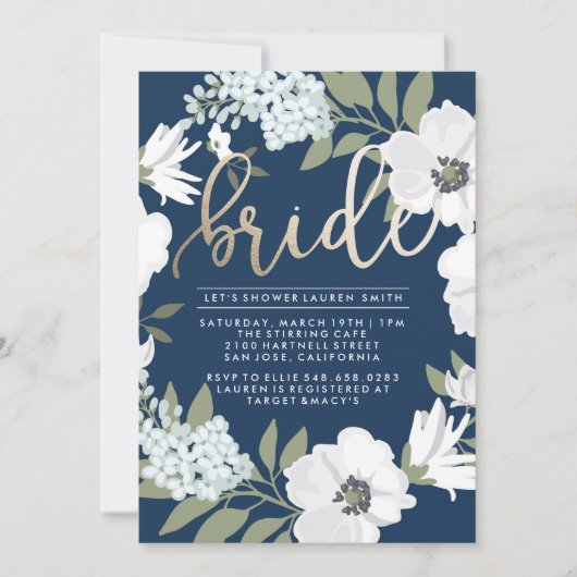 Golden Bride - Uitnodiging voor bruidsdouche (Voorkant)