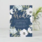 Golden Bride - Uitnodiging voor bruidsdouche (Staand voorkant)