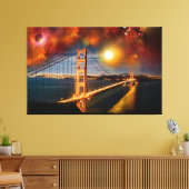 Golden Bridge Fantasy Landschap Canvas Afdruk (Insitu (Woonkamer))