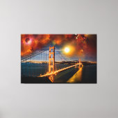 Golden Bridge Fantasy Landschap Canvas Afdruk (Voorkant)