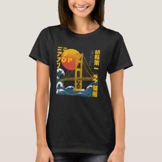 Golden Bridge in Japanse stijl Sunset California B T-shirt
