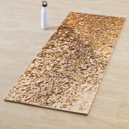 Golden Bright Bokeh Glitter Yoga Mat