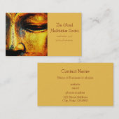 Golden Bronze beeld van het Boeddhafgezicht Visitekaartje (Voorkant / Achterkant)