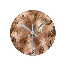 Golden Bronze Cheetah Leopard Print Spots Aangepas Ronde Klok