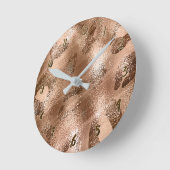 Golden Bronze Cheetah Leopard Print Spots Aangepas Ronde Klok (Hoek)