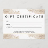 Golden Bronze Confetti Stippen Cadeaubon (Voorkant)