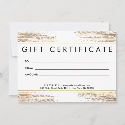 Golden Bronze Confetti Stippen Cadeaubon (Voorkant)