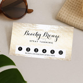 Golden Bronze Confetti Stippen Salon Punch Kaart Klantenkaartje