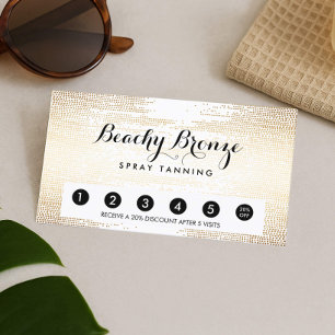 Golden Bronze Confetti Stippen Salon Punch Kaart Klantenkaartje