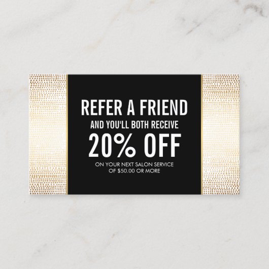 Golden Bronze Confetti Stippen Salon Verwijzing Ka (Voorkant)