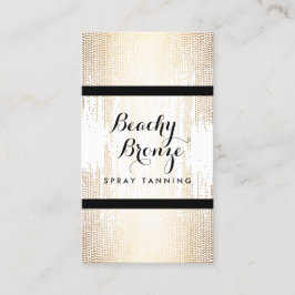 Golden Bronze Confetti Stippen Spray Tanning Salon Visitekaartje
