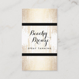Golden Bronze Confetti Stippen Spray Tanning Salon Visitekaartje