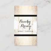 Golden Bronze Confetti Stippen Spray Tanning Salon Visitekaartje (Voorkant)