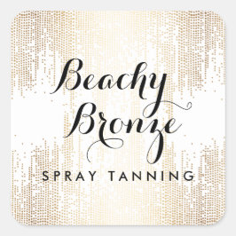 Golden Bronze Confetti Stippen Vierkante Sticker