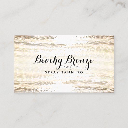 Golden Bronze Confetti Stippen Visitekaartje (Voorkant)