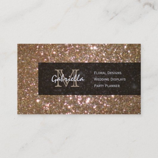 Golden Bronze Glimmer Visitekaartjes (Voorkant)