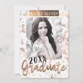 Golden Bronze Graduation Party Afstuderen Foto Kaart (Voorkant)