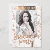 Golden Bronze Graduation Party Afstuderen Foto Kaart (Voorkant)