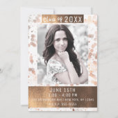 Golden Bronze Graduation Party Afstuderen Foto Kaart (Achterkant)