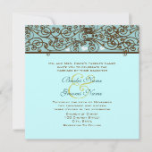 Golden Bronze Iron Work Weditation Invitation Kaart (Voorkant)