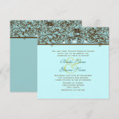 Golden Bronze Iron Work Weditation Invitation Kaart (Voorkant / Achterkant)