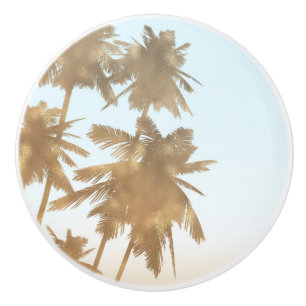 Golden Bronze Palms Beach Ombre Palm Trees Chic Keramische Knop