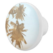Golden Bronze Palms Beach Ombre Palm Trees Chic Keramische Knop (Rechts)