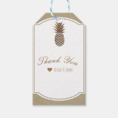 Golden Bronze Pineapple Kraft Natural Tropical Cadeaulabel (Voorkant)
