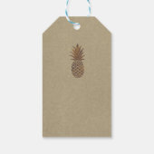 Golden Bronze Pineapple Kraft Natural Tropical Cadeaulabel (Achterkant)