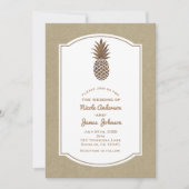 Golden Bronze Pineapple Kraft Natural Tropical Kaart (Voorkant)