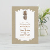 Golden Bronze Pineapple Kraft Natural Tropical Kaart (Staand voorkant)
