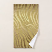 Golden Bronze Zebra Print Oerwoud Safari Glam Bad Handdoek (Handdoek)