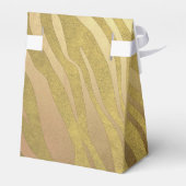 Golden Bronze Zebra Print Oerwoud Safari Glam Bedankdoosjes (Achterkant)