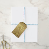 Golden Bronze Zebra Print Oerwoud Safari Glam Cadeaulabel (Met Touw)