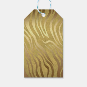 Golden Bronze Zebra Print Oerwoud Safari Glam Cadeaulabel