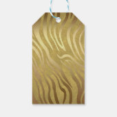 Golden Bronze Zebra Print Oerwoud Safari Glam Cadeaulabel (Achterkant)