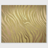 Golden Bronze Zebra Print Oerwoud Safari Glam Cadeaupapier (Vlak)