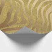 Golden Bronze Zebra Print Oerwoud Safari Glam Cadeaupapier (Hoek)
