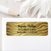 Golden Bronze Zebra Print Oerwoud Safari Glam Etiket (Insitu)