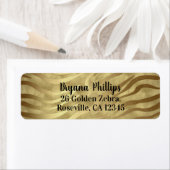 Golden Bronze Zebra Print Oerwoud Safari Glam Etiket (Insitu)