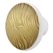 Golden Bronze Zebra Print Oerwoud Safari Glam Keramische Knop (Rechts)