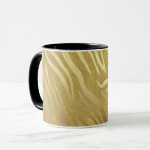 Golden Bronze Zebra Print Oerwoud Safari Glam Mok