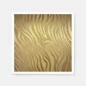 Golden Bronze Zebra Print Oerwoud Safari Glam Servet (Voorkant)