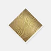 Golden Bronze Zebra Print Oerwoud Safari Glam Servet (Hoek)
